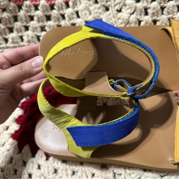 Madewell The Maggie Colorblock Sandals Size 8 - Picture 3 of 6